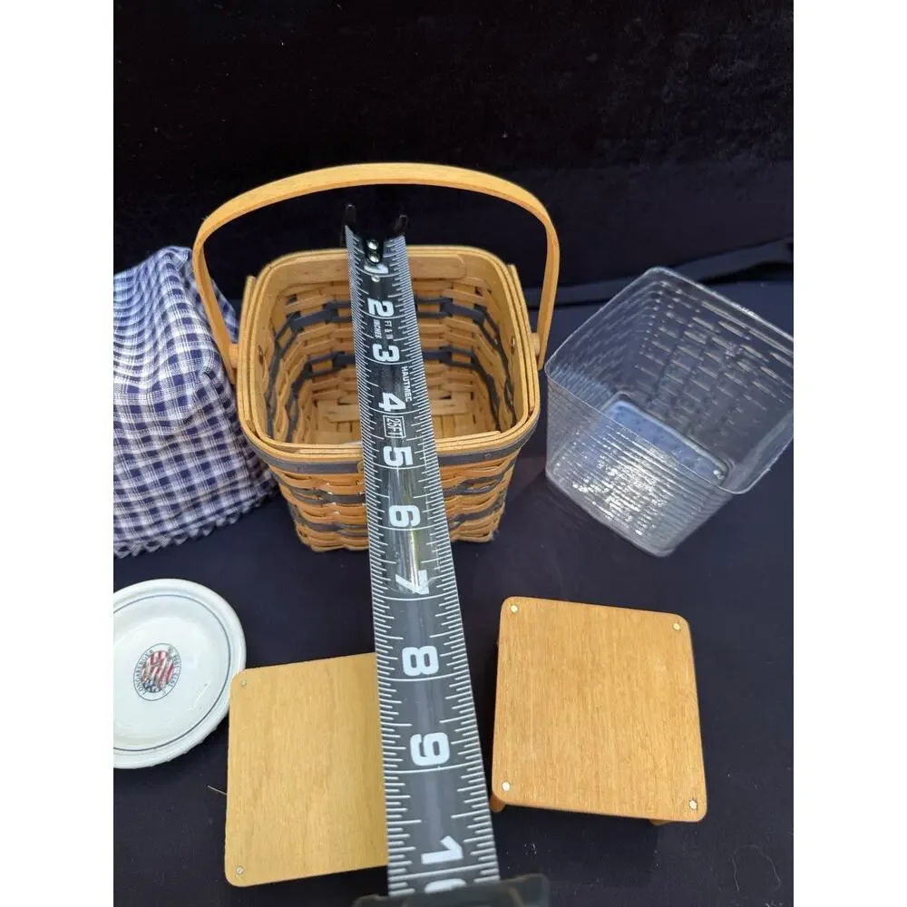 Longaberger Collectors Club Miniature 2 Pie Basket Risers Bonnie Pie Plate Mint!